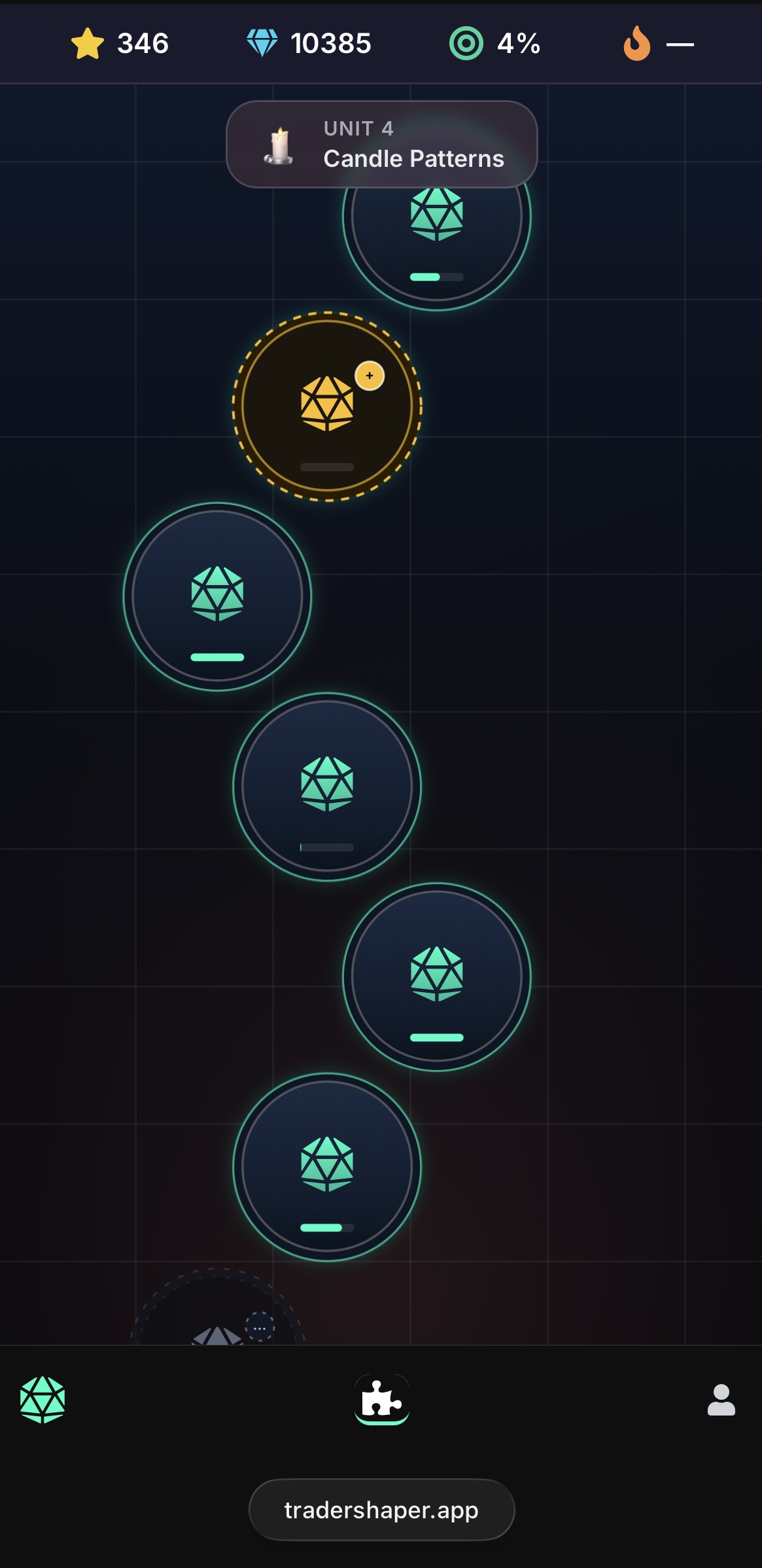 Dark mode Trader Shaper skill tree preview